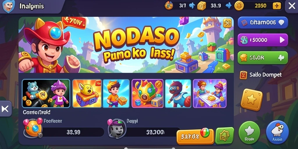 Screenshot aplikasi AQUASLOT, tampilan menu utama dengan tema laut.