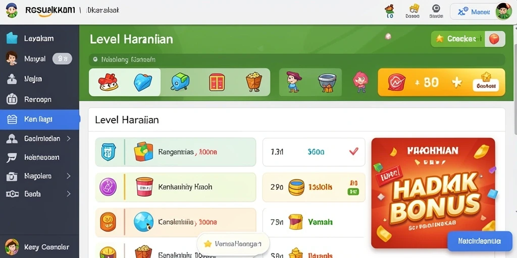 Tampilan grafis yang menarik dan penuh warna.